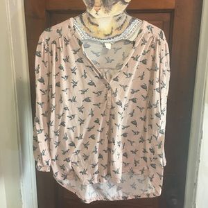 H&M Bird Patterned 3/4 Sleeve